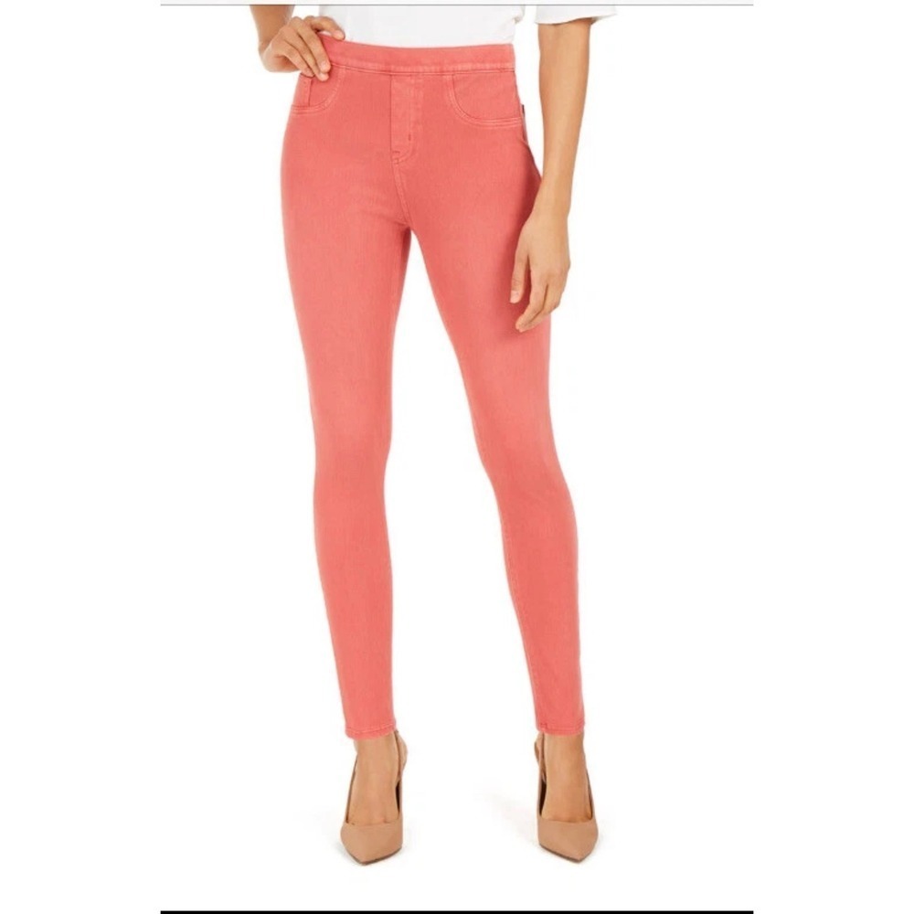 SPANX Women's Pull On Ankle Ponte Knit Pants Coral Medium Comfort Stretch